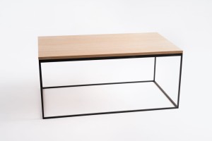 Stolik kawowy LINE wood 100/60 – dąb naturalny, czarny