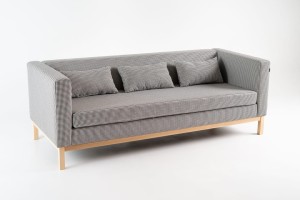 Sofa 3os. QUADRA – black, buk naturalny