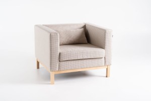Fotel QUADRA – creamy, buk naturalny