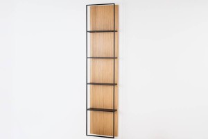 Regał TOWER L – dąb naturalny, czarny