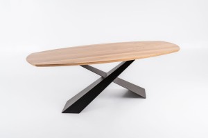 Stół jadalniany WINGS - dąb lity naturalny, czarny