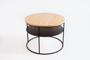 Stolik kawowy SENTO 60 - dąb naturalny, czarny